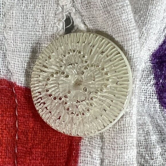 Parsley & Sage XL Bohemian Patchwork Ruffle Hi Lo Blouse Roll Tab Sleeve Artsy - Picture 9 of 16